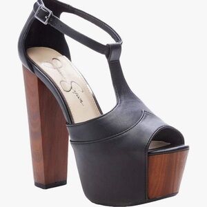 Jessica Simpson Black and Brown Platform Heels